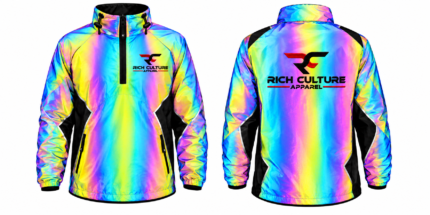 Rich Culture Rainbow Reflective Half-Zip Windbreaker Jacket
